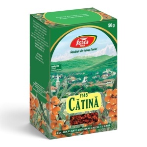 Ceai Cătină fructe, contribuie la susținerea imunității și rezistenței naturale a organismului și ajută la protecția antioxidantă, 50 g, Fares
