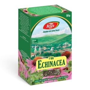 Ceai de Echinacea F186, susține imunitatea și contribuie la menținerea rezistenței naturale a organismului, 50 g, Fares