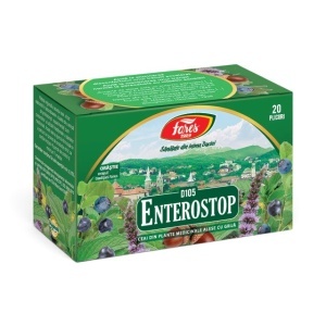 Ceai Enterostop D105, ajută la reducerea scaunelor moi și frecvente, susține normalizarea tranzitului intestinal, 20 plicuri, Fares