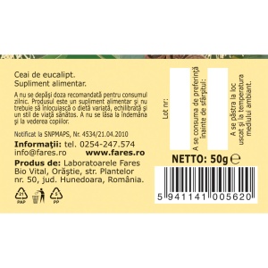 Ceai Eucalipt frunze R33, 50 g, Fares - Img 5