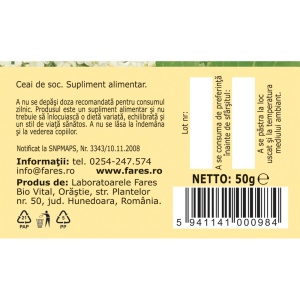 Ceai flori de Soc R42, 50 g, Fares - Img 5