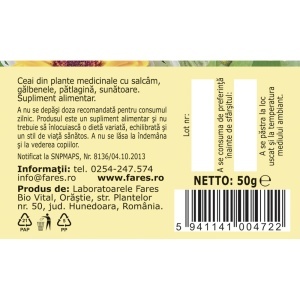 Ceai Gastric D62, 50 g, Fares - Img 4