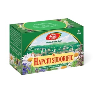 Ceai Hapciu Sudorific R5, ajută la calmarea tusei și fluidificarea secrețiilor bronșice, susține confortul în răceală, 20 plicuri, Fares