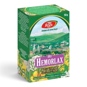 Ceai Hemorlax D53, contribuie la confortul venos la nivel rectal și susține circulația și tranzitul intestinal normal, 50 g, Fares