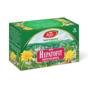 Ceai Hepatofit D156, susține sănătatea ficatului și detoxifierea naturală, contribuie la buna funcționare a bilei, 20 plicuri, Fares