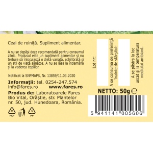 Ceai Roiniță iarbă N 150, 50 g, Fares - Img 5