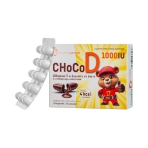 ChocoD Vitamina D3 1000 UI, capsule masticabile cu ciocolată, susține sănătatea oaselor, dinților și imunitatea, 30 capsule, Pharmaverum - Img 3