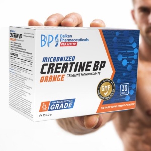 Creatine BP, 30 pliculețe × 5 g, pulbere, aromă portocală, Balkan Pharmaceuticals - Img 2