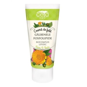 Cremă de față cu extract de gălbenele și fosfolipide, pentru hidratarea, regenerarea și protecția pielii, 50 ml, Ceta Sibiu