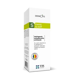 DermoTis cremă cu sulf, 50 ml, Tis Farmaceutic