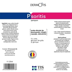 DermoTis PsoriTis șampon cu uree 10%, 120 ml, Tis Farmaceutic - Img 2