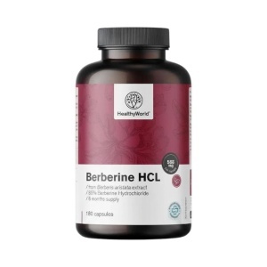 HealthyWorld, Berberine HCL 500 mg, 180 capsule