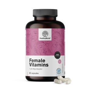 HealthyWorld, Female Vitamins - supliment alimentar pentru femei cu vitamine și minerale esențiale, 90 capsule - Img 2