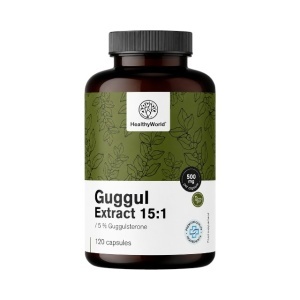 HealthyWorld, Guggul Extract 15:1 - supliment alimentar destinat susținerii organismului, digestiei și rutinei zilnice de echilibru metabolic, 120 capsule