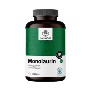 HealthyWorld, Monolaurin - monolaurină, supliment alimentar destinat susținerii organismului în perioade solicitante, 120 capsule