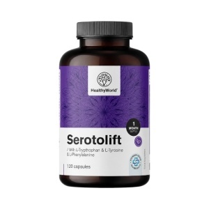 HealthyWorld, Serotolift - supliment alimentar pentru susținerea sănătății sistemului nervos și reducerii oboselii, 120 capsule