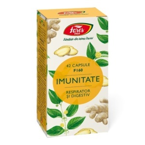 Imunitate Respirator și Digestiv F160, capsule care susțin imunitatea și rezistența organismului în perioade de solicitare, 42 capsule, Fares