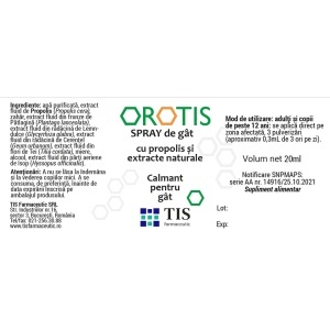 OroTis spray de gât, 20 ml, Tis Farmaceutic - Img 2