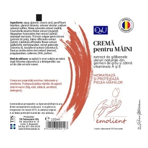 Q4U Cremă emolientă pentru mâini, 100 ml, Tis Farmaceutic - Img 2