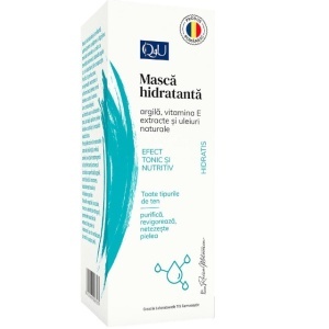 Q4U HidraTis Mască cu Argilă și Vitamina E, hidratează și purifică tenul, ajută la reducerea excesului de sebum, 50 ml, Tis Farmaceutic