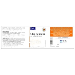 Q4U Ulei de Ricin cu Vitamina A, ajută la revitalizarea părului, hrănește pielea și susține îngrijirea unghiilor fragile, 100 ml, Tis Farmaceutic - Img 2