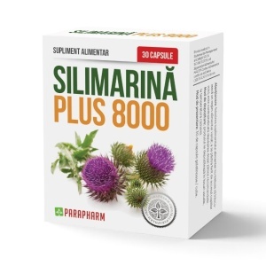 Silimarină Plus 8000, cu Armurariu 800 mg și 80% Silimarină, susține sănătatea ficatului și detoxifierea naturală, 30 capsule, Parapharm