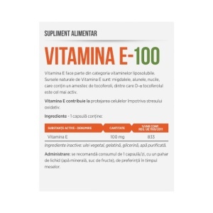 Vitamina E 120 mg, D-alfa-tocoferol, contribuie la protejarea celulelor împotriva stresului oxidativ, 30 capsule, Parapharm - Img 2