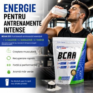 BCAA, 2:1:1, 500 g, pulbere, Balkan Pharmaceuticals - Img 4