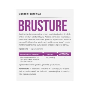 Brusture 450 mg, extract concentrat 10:1, susține detoxifierea naturală și sănătatea pielii, 30 capsule, Parapharm - Img 2