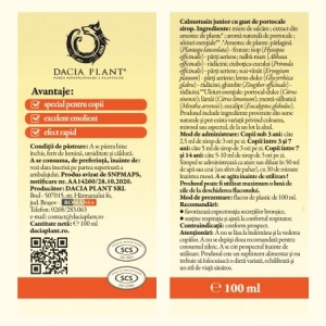 Calmotusin Junior cu Gust de Portocală, 100 ml, Dacia Plant - Img 2