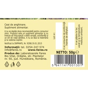 Ceai Anghinare frunze, D112, 50 g, Fares - Img 5