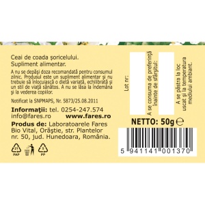 Ceai Coada Șoricelului iarbă D115, susține digestia și contribuie la menținerea confortului gastric, 50 g, Fares - Img 5