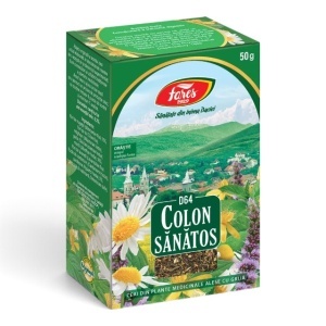 Ceai Colon Sănătos D64, ajută la reducerea disconfortului abdominal, susține digestia și funcționarea normală a colonului, 50 g, Fares