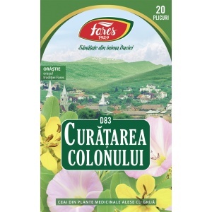 Ceai curățarea colonului D83, 20 plicuri, Fares - Img 2