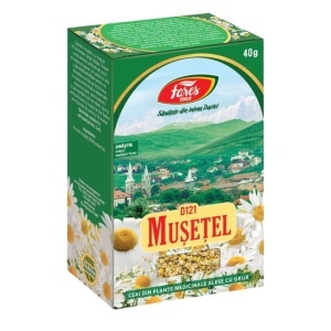Ceai Mușețel D121, susține digestia, ajută la reducerea disconfortului digestiv și abdominal, 40 g, Fares