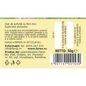 Ceai Pufutita cu Flori mici, U88, 50 g, Fares - Img 5