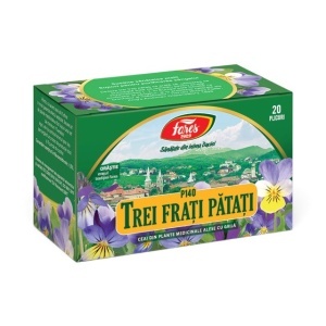 Ceai Trei Frați Pătați P140, susține sănătatea pielii și contribuie la detoxifierea și purificarea naturală a organismului, 20 plicuri, Fares