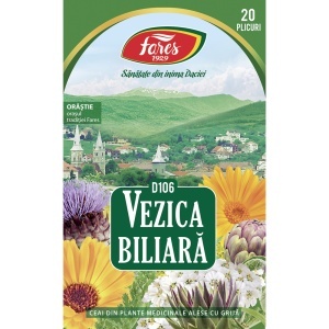 Ceai Vezica Biliară, D106, 20 plicuri, Fares - Img 2