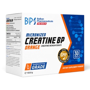 Creatine BP, 30 pliculețe × 5 g, pulbere, aromă portocală, Balkan Pharmaceuticals