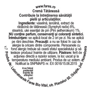 Cremă de Tătăneasă, L89, 20 g, Fares - Img 2