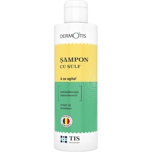 DermoTis Șampon cu Sulf, Brusture și Stejar, ajută la reducerea excesului de sebum și prevenirea mătreții, 100 ml, Tis Farmaceutic