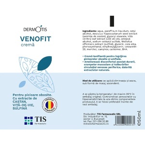 DermoTis Venofit cremă, 50 ml, Tis Farmaceutic - Img 2
