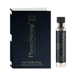 PheroStrong King, mostră parfum cu feromoni pentru bărbați, cu note de scorțișoară, patchouli și lemn de santal, 1 ml, Medica-Group