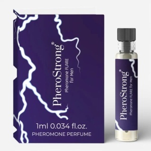 PheroStrong Pheromone Flare Men, mostră parfum cu feromoni pentru bărbați, cu note de bergamotă, piper negru, lemn de santal și mov, 1 ml, Medica-Group
