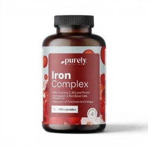 Purely Nutrition, Iron Complex - complex de fier cu vitaminele C și B12, 180 capsule