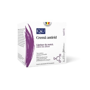 Q4U Cremă Antirid cu Lăptișor de Matcă și Miere, hrănește și hidratează tenul matur, susține elasticitatea pielii, 50 ml, Tis Farmaceutic