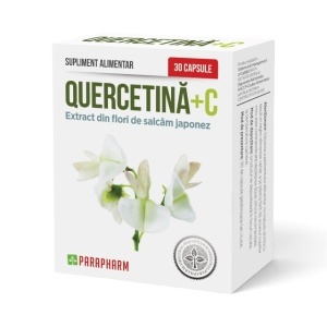 Quercetină + Vitamina C, 250 mg + 250 mg, susține imunitatea și protecția antioxidantă, ajută la reducerea oboselii, 30 capsule, Parapharm