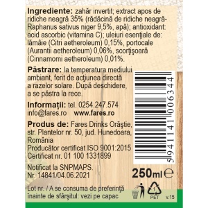 Sirop Ridiche Neagră, R28, 250 ml, Fares - Img 3