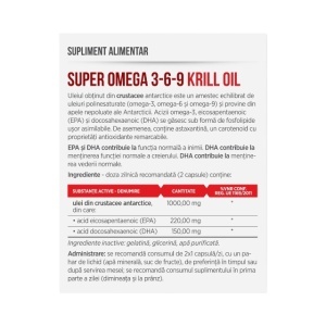 Super Omega 3-6-9, cu EPA, DHA și astaxantină, susține inima, memoria și funcționarea normală a creierului, 30 capsule, Parapharm - Img 2