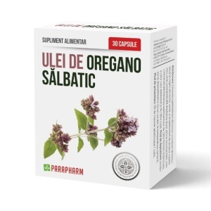 Ulei de Oregano Sălbatic 100 mg, cu vitamina E, susține confortul respirator și echilibrul digestiv, 30 capsule, Parapharm